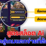 เจาะลึก สูตรสล็อต AI ฟรี ทางลัดสู่เกมแตกง่ายที่ต้องรู้