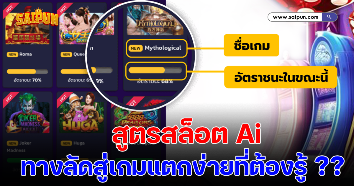 เจาะลึก สูตรสล็อต AI ฟรี ทางลัดสู่เกมแตกง่ายที่ต้องรู้